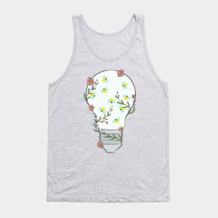 Floral Light Bulb With Fireflies Tank Top